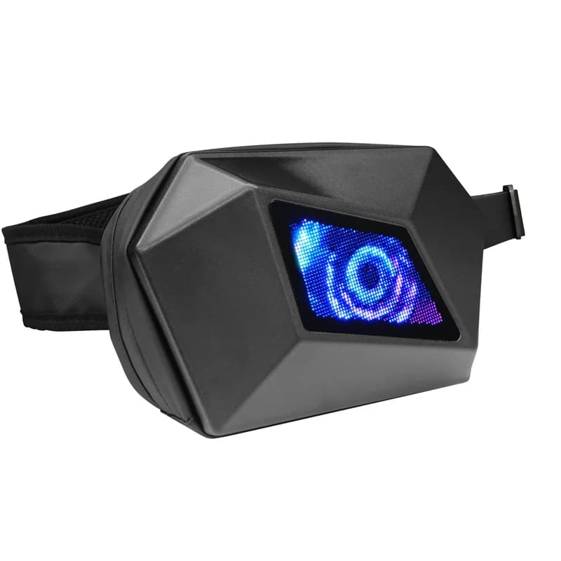 Black LOY Demon Eye S1 sling bag, angled view